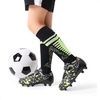 image:imageDREAM PAIRS Boys Girls Soccer Cleats Kids Firm Ground Football Shoes for LittleBig Kid with Soccer SocksBlackNeon GreenGrey