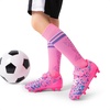 image:imageDREAM PAIRS Boys Girls Soccer Cleats Kids Firm Ground Football Shoes for LittleBig Kid with Soccer SocksHot PinkRoyal BlueFuchsia