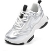 image:imageDREAM PAIRS Kids Girls Sneakers Jelly Sole Lace up Shoes Lightweight Walking Shoes for Girls BoysSilver