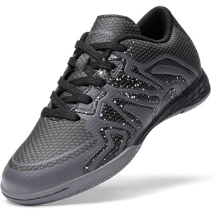 image:imageDREAM PAIRS Boys Girls Indoor Turf Soccer Cleats Lace Up Athletic Youth Futsal Football Casual Shoes for LittleBig KidBlackDark Grey