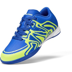 image:imageDREAM PAIRS Boys Girls Indoor Turf Soccer Cleats Lace Up Athletic Youth Futsal Football Casual Shoes for LittleBig KidRoyal BlueNeon Green