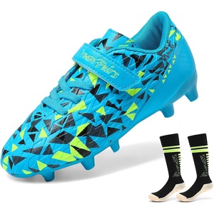 image:imageDREAM PAIRS Boys Girls Soccer Cleats Kids Firm Ground Football Shoes for LittleBig Kid with Soccer SocksRoyal BlueNeon GreenBlack