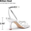 image:imageDREAM PAIRS 2026 Womens Bow Heels Kitten Heels for Women Square Toe Strappy Heeled Sandals Elegant Wedding amp Bridal Bownots Sandals for Formal amp Special OccasionsSilver