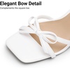 image:imageDREAM PAIRS 2026 Womens Bow Heels Kitten Heels for Women Square Toe Strappy Heeled Sandals Elegant Wedding amp Bridal Bownots Sandals for Formal amp Special OccasionsWhite