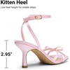 image:imageDREAM PAIRS 2026 Womens Bow Heels Kitten Heels for Women Square Toe Strappy Heeled Sandals Elegant Wedding amp Bridal Bownots Sandals for Formal amp Special OccasionsPink