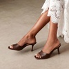 image:imageDREAM PAIRS 2026 Womens Kitten Heels Sandals  Square Toe Slip On Low Heels Heeled Mules Footwear for Everyday Dressy amp Casual OccasionsBrown
