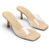 image:imageDREAM PAIRS 2026 Womens Kitten Heels Sandals  Square Toe Slip On Low Heels Heeled Mules Footwear for Everyday Dressy amp Casual OccasionsNudeClear