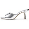 image:imageDREAM PAIRS 2026 Womens Kitten Heels Sandals  Square Toe Slip On Low Heels Heeled Mules Footwear for Everyday Dressy amp Casual OccasionsSilver