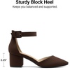 image:imageDREAM PAIRS ANNEE Pointed Toe Low Chunky Heels Pump ShoesBrown