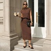 image:imageDREAM PAIRS ANNEE Pointed Toe Low Chunky Heels Pump ShoesBrown