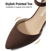 image:imageDREAM PAIRS ANNEE Pointed Toe Low Chunky Heels Pump ShoesBrown
