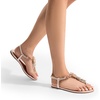 image:imageDREAM PAIRS Flat Sandals for Women Dressy Rhinestone TStrap Thong Flat Sandals for Summers Dress BeachChampagneGold