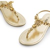 image:imageDREAM PAIRS Flat Sandals for Women Dressy Rhinestone TStrap Thong Flat Sandals for Summers Dress BeachGold