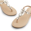 image:imageDREAM PAIRS Flat Sandals for Women Dressy Rhinestone TStrap Thong Flat Sandals for Summers Dress BeachNude