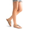 image:imageDREAM PAIRS Flat Sandals for Women Dressy Rhinestone TStrap Thong Flat Sandals for Summers Dress BeachNude