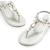 image:imageDREAM PAIRS Flat Sandals for Women Dressy Rhinestone TStrap Thong Flat Sandals for Summers Dress BeachSilver