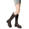 image:imageDREAM PAIRS Knee High Boots Comfortable Chunky Platform RoundToe Side Zip Boots for WomenBrown
