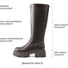 image:imageDREAM PAIRS Knee High Boots Comfortable Chunky Platform RoundToe Side Zip Boots for WomenBrown