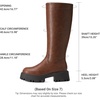 image:imageDREAM PAIRS Knee High Boots Comfortable Chunky Platform RoundToe Side Zip Boots for WomenLight Brown