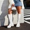 image:imageDREAM PAIRS Knee High Boots Comfortable Chunky Platform RoundToe Side Zip Boots for WomenWhite