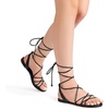 image:imageDREAM PAIRS Laceup Gladiator Sandals Strappy Dressy Summer Flat Sandals for WomenBlack