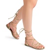 image:imageDREAM PAIRS Laceup Gladiator Sandals Strappy Dressy Summer Flat Sandals for WomenGold