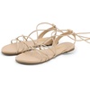 image:imageDREAM PAIRS Laceup Gladiator Sandals Strappy Dressy Summer Flat Sandals for WomenNude