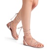 image:imageDREAM PAIRS Laceup Gladiator Sandals Strappy Dressy Summer Flat Sandals for WomenRose Goldpu