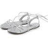 image:imageDREAM PAIRS Laceup Gladiator Sandals Strappy Dressy Summer Flat Sandals for WomenSilver