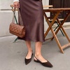 image:imageDREAM PAIRS Slingback Flats for Women PointedToe Elegant Womens Ballet Flats with Buckle Strap Classic Low Heel Dress Shoes for Casual Work Office PartyBrown