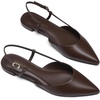 image:imageDREAM PAIRS Slingback Flats for Women PointedToe Elegant Womens Ballet Flats with Buckle Strap Classic Low Heel Dress Shoes for Casual Work Office PartyBrown