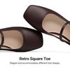 image:imageDREAM PAIRS Women Square Toe Mary Jane Ballet Flats Square Toe Low Heel Dress Shoes Comfortable Dress Shoes for Office Wedding DailyBrown