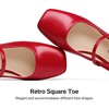 image:imageDREAM PAIRS Women Square Toe Mary Jane Ballet Flats Square Toe Low Heel Dress Shoes Comfortable Dress Shoes for Office Wedding DailyRed