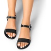 image:imageDREAM PAIRS Womens Ankle Strap Flat Sandals Open Toes One Band Buckle Summer Dressy SandalsBlack Monochrome