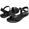 image:imageDREAM PAIRS Womens Ankle Strap Flat Sandals Open Toes One Band Buckle Summer Dressy SandalsBlack Monochrome