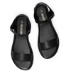 image:imageDREAM PAIRS Womens Ankle Strap Flat Sandals Open Toes One Band Buckle Summer Dressy SandalsBlack Monochrome
