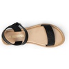 image:imageDREAM PAIRS Womens Ankle Strap Flat Sandals Open Toes One Band Buckle Summer Dressy SandalsBlackGlitter