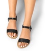 image:imageDREAM PAIRS Womens Ankle Strap Flat Sandals Open Toes One Band Buckle Summer Dressy SandalsBlackGlitter
