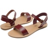 image:imageDREAM PAIRS Womens Ankle Strap Flat Sandals Open Toes One Band Buckle Summer Dressy SandalsBrownpu