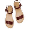 image:imageDREAM PAIRS Womens Ankle Strap Flat Sandals Open Toes One Band Buckle Summer Dressy SandalsBrownpu