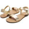 image:imageDREAM PAIRS Womens Ankle Strap Flat Sandals Open Toes One Band Buckle Summer Dressy SandalsGold