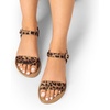 image:imageDREAM PAIRS Womens Ankle Strap Flat Sandals Open Toes One Band Buckle Summer Dressy SandalsLeopard