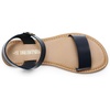image:imageDREAM PAIRS Womens Ankle Strap Flat Sandals Open Toes One Band Buckle Summer Dressy SandalsNavy