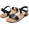 image:imageDREAM PAIRS Womens Ankle Strap Flat Sandals Open Toes One Band Buckle Summer Dressy SandalsNavy