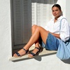 image:imageDREAM PAIRS Womens Ankle Strap Flat Sandals Open Toes One Band Buckle Summer Dressy SandalsNavy