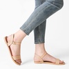 image:imageDREAM PAIRS Womens Ankle Strap Flat Sandals Open Toes One Band Buckle Summer Dressy SandalsNude