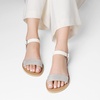 image:imageDREAM PAIRS Womens Ankle Strap Flat Sandals Open Toes One Band Buckle Summer Dressy SandalsSilverWhiteGlitter