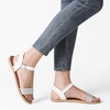 image:imageDREAM PAIRS Womens Ankle Strap Flat Sandals Open Toes One Band Buckle Summer Dressy SandalsSilverWhiteGlitter