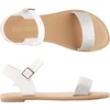 image:imageDREAM PAIRS Womens Ankle Strap Flat Sandals Open Toes One Band Buckle Summer Dressy SandalsSilverWhiteGlitter