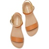 image:imageDREAM PAIRS Womens Ankle Strap Flat Sandals Open Toes One Band Buckle Summer Dressy SandalsTan